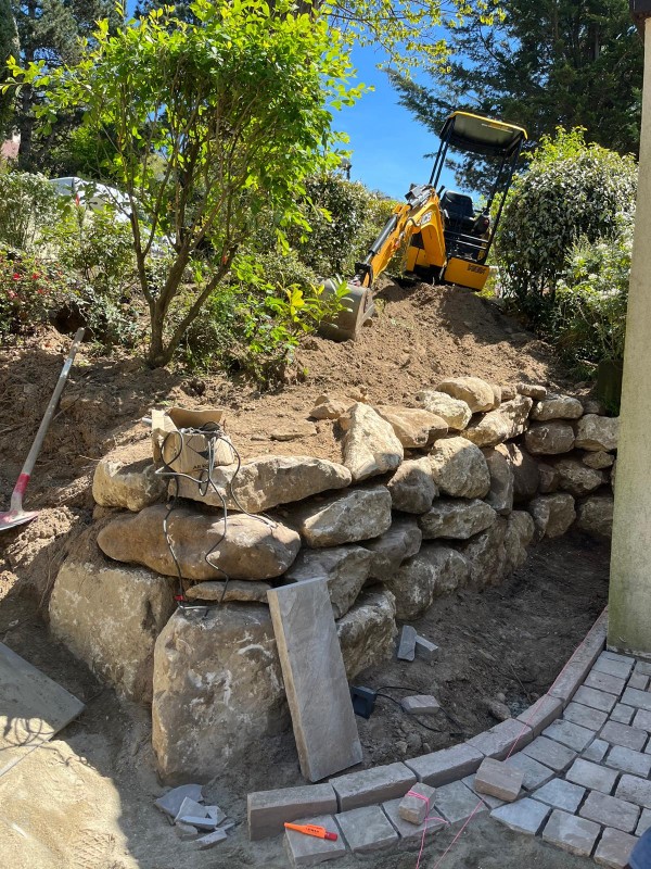 Enrochement du talus 